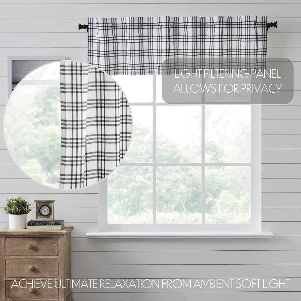 Sawyer Mill Plaid Valance, Black, 16x61