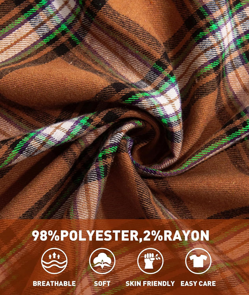 Boys Long Sleeve Button-Down Plaid Shirts