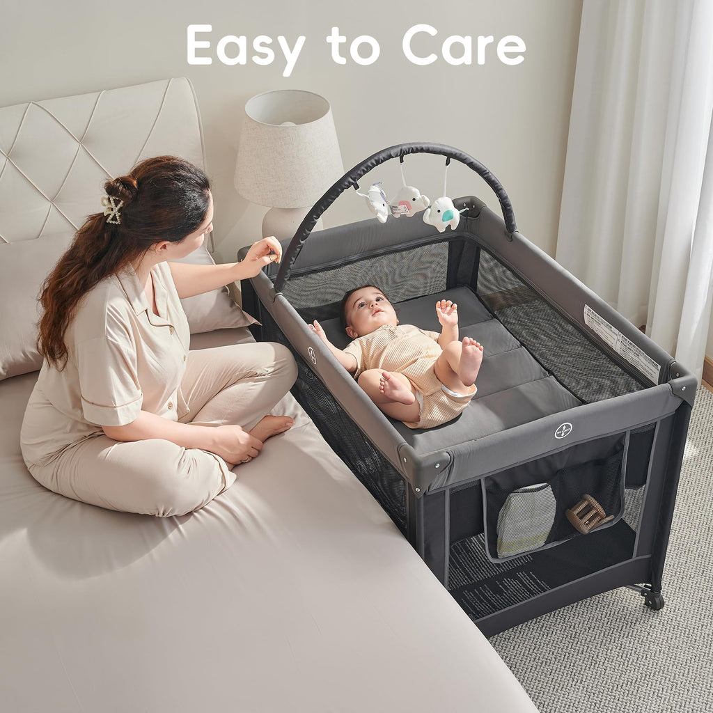 Foldable Portable Baby Playard Crib for Toddlers