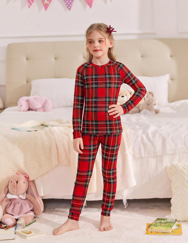 Girls Pajamas Long Sleeve Snug Fit Pjs Set Kids Cute Sleepwear