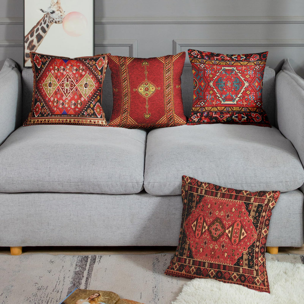 Throw Pillow Covers Set of 4, 20 x 20 Inch, Moroccan