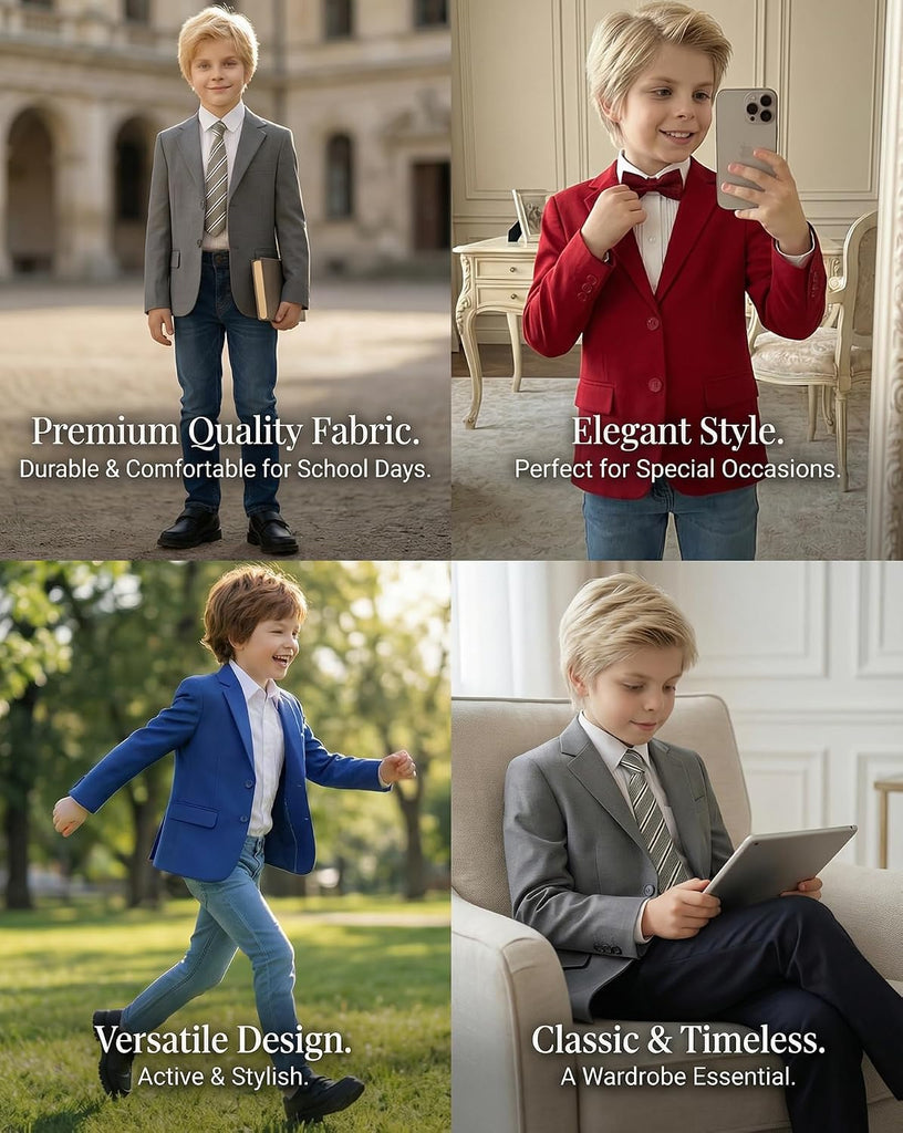 Boy's Sport Coats Blazers for Boy Coat Formal Slim Fit Jacket for Kid Suits