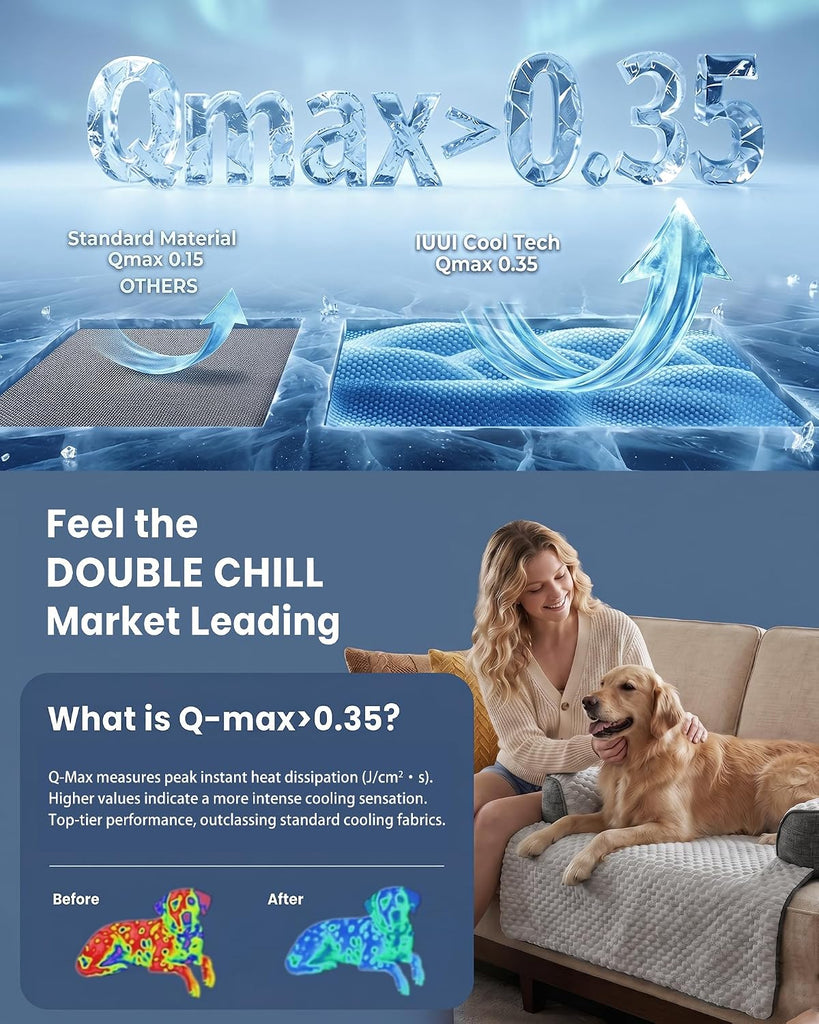Cooling Dog Bed/Mat for Couch, Medium Size Cooling Mat for Dog