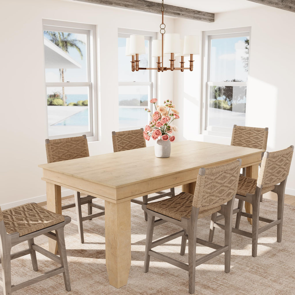 Farmhouse Dining Table for 6-8 People, 71" Long Kitchen Tables