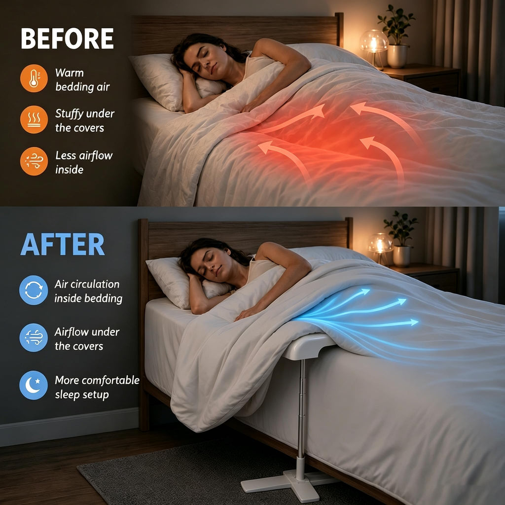 Sleep Bed Fan, 5-Speed Low Noise Air Fan Featuring Digital Screen, Height Adjustable And USB Rechargeable, Quick