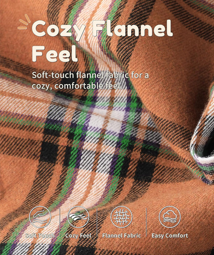 Boys Plaid Flannel Shirts Casual Button Down Shirt