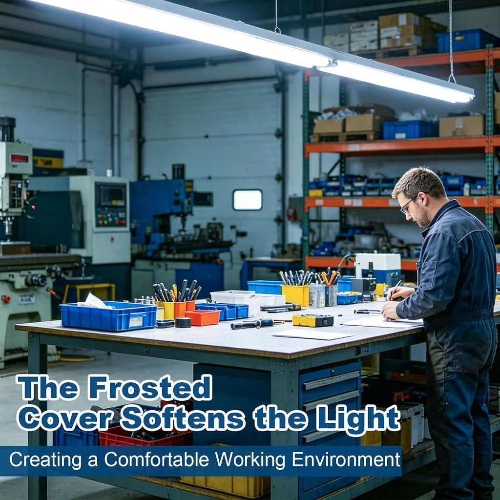 T8 4FT LED Light Bulbs, 24W 3200LM 5000K Frosted Type A+B, 4 Pack