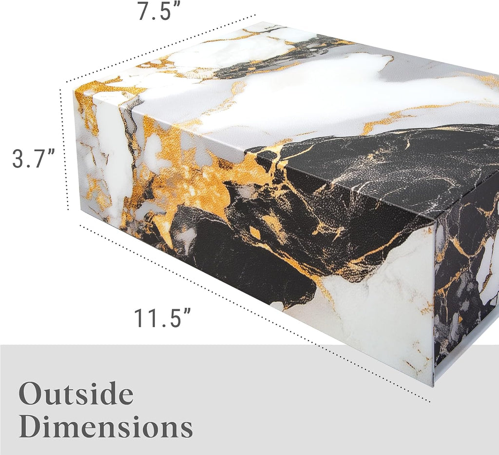Luxury Keepsake Gift Box 3-Pack Marble Gold Decorative Boxes - Set of 3