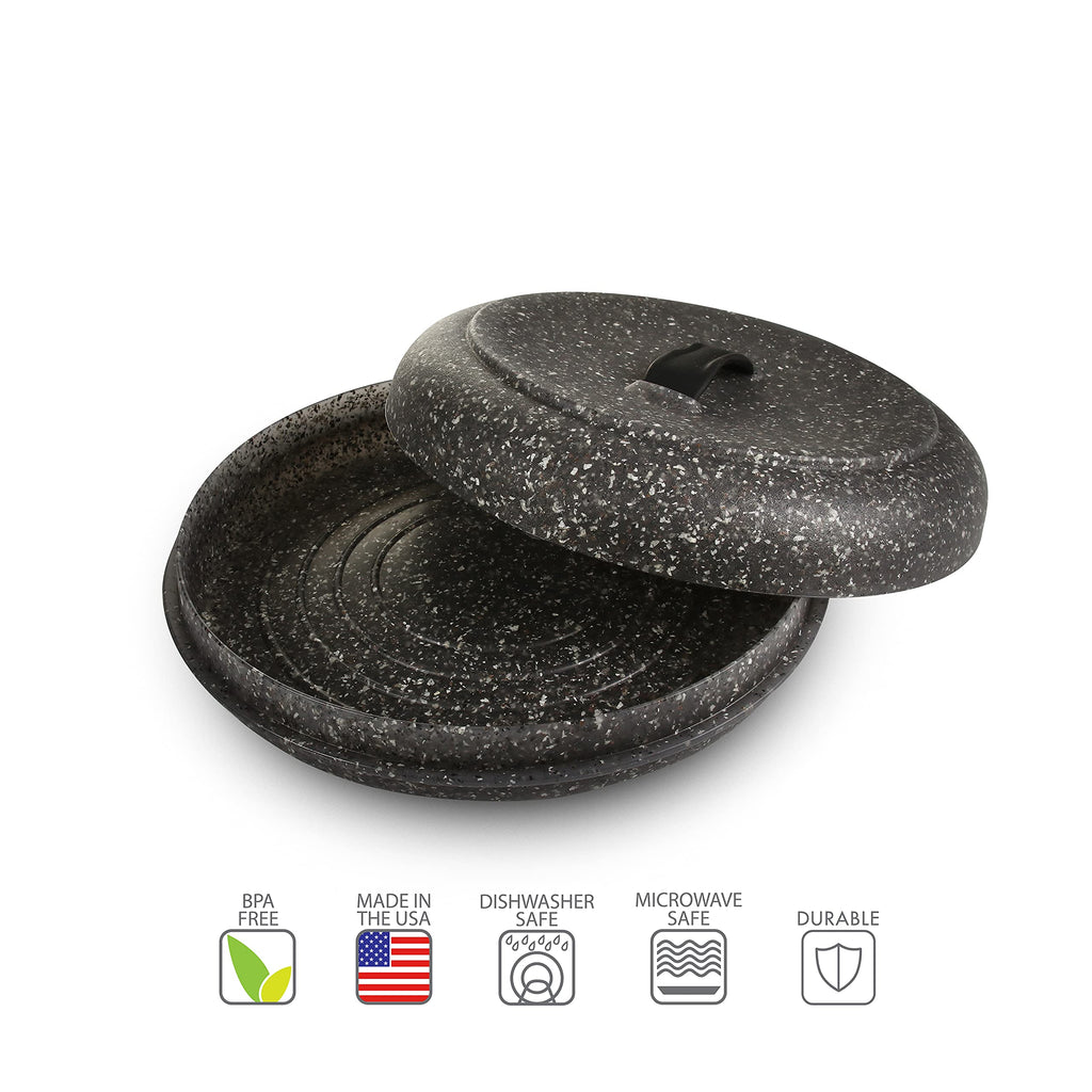 Tortilla Warmer XL 9.5 Inches, Microwavable Tortilla Warmer, Oat Granite Color, Perfect for Warming Tortillas, Bread