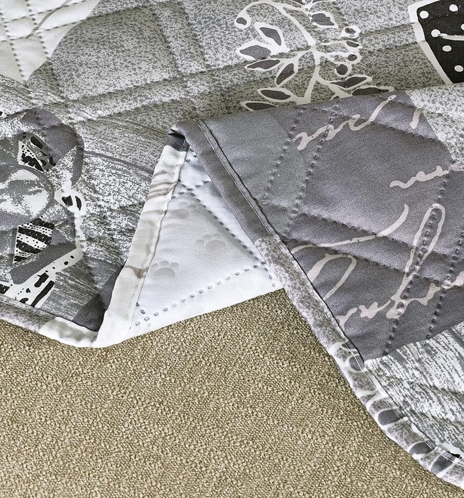 Grey Heart Love Patchwork Couch Sofa Slip Cover for Dogs