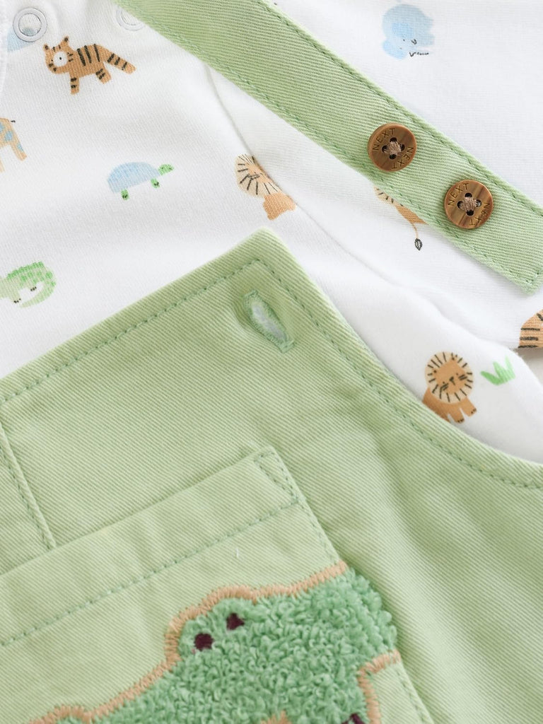 Baby Twill Dungarees and Bodysuit Set