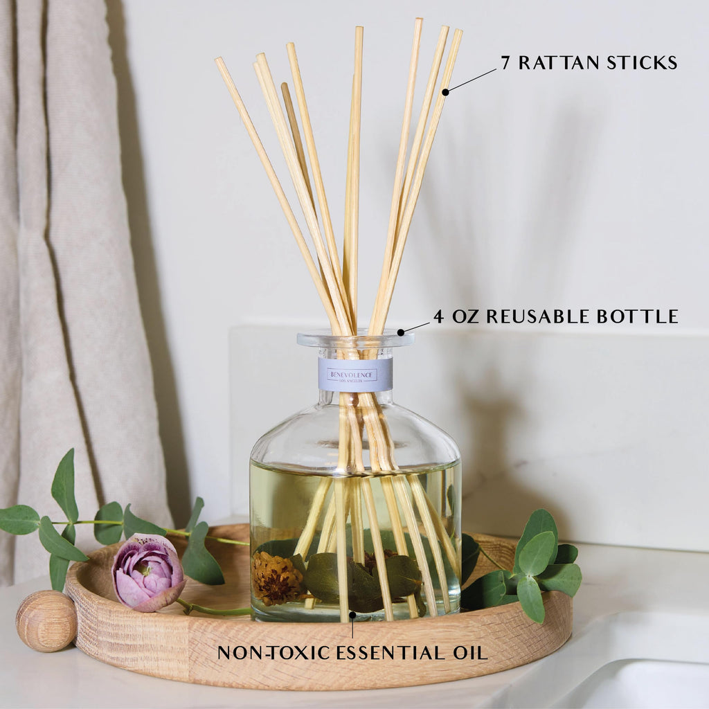 Pacific Driftwood Reed Diffuser | Eucalyptus, Fig & Sandalwood | Home Fragrance Diffuser | Long-Lasting Scent Sticks