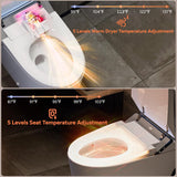 Smart Toilet with Built-In Bidet, Powerful Flush, Foam System, ADA Comfort Height, Auto Open and Close, Auto Flush, Heated Seat, Warm Water, Deodorizer