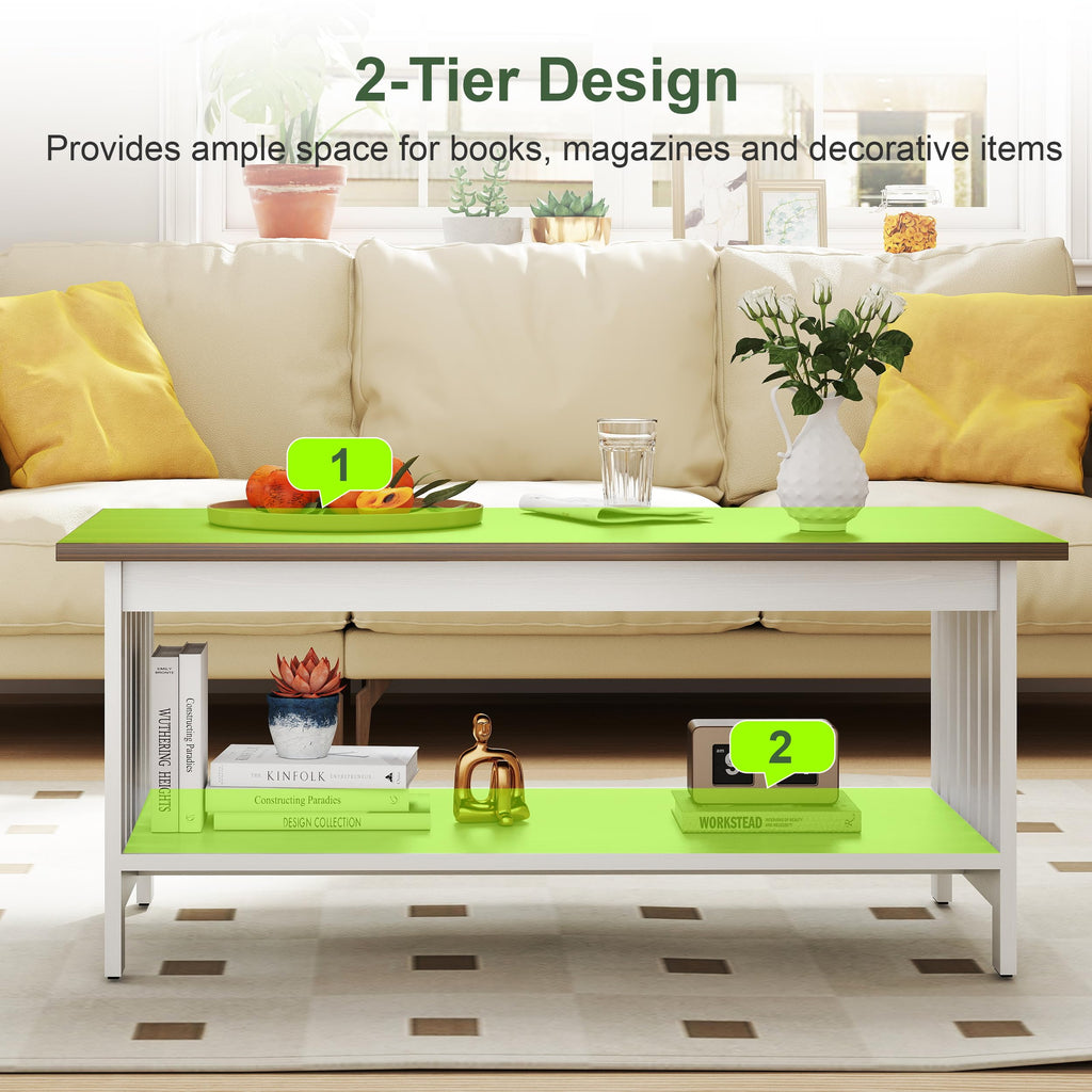 39.4" Farmhouse Coffee Table, Small Coffee Tables