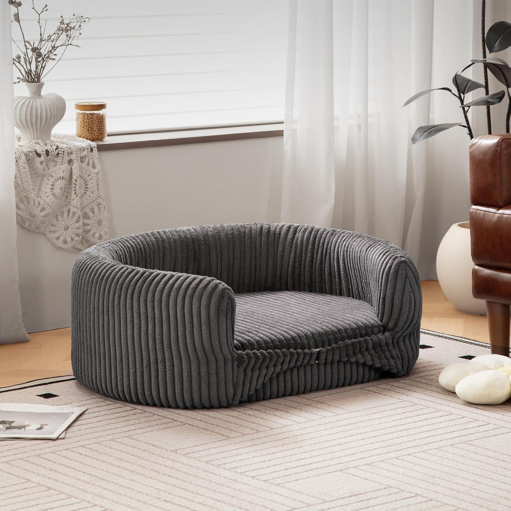 Grey Large Dog Couch Bed Pet Sofa for Medium and Large Dogs Under 70lbs