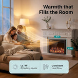SereneLife Electric Fireplace Insert with Heater | Smart Wi-Fi App Control & Remote | 700W/1500W Adjustable Thermostat