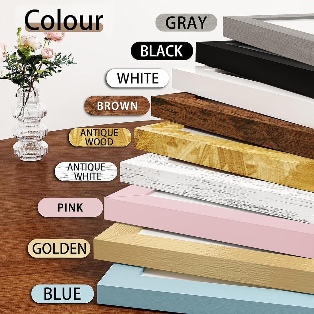 11x14 Picture Frame Set of 12, Modern Gallery Wall Frames, Black | Fits 8x10 With Mat or 11x14 Without Mat