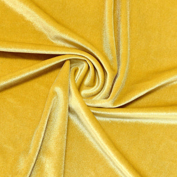 Deep Gold Stretch Velvet Fabric by The Yard, 36"x63"