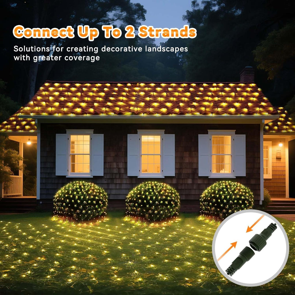 21FT x 5FT Christmas Net Lights Outdoor Mesh Lights Connectable