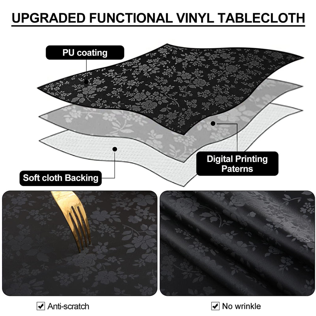 Rectangle Waterproof Heavy Duty Vinyl Tablecloths, 60 x 84 Inch