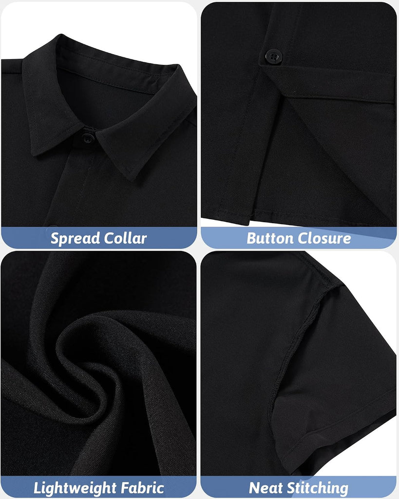 Boys Dress Shirt Short Sleeve Button Down Shirts