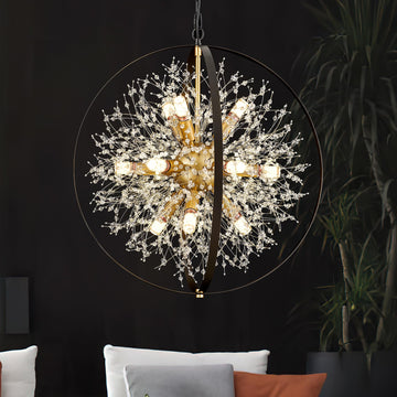 Black Gold Sputnik Chandelier, Starburst Firework Pendant Light fixtures