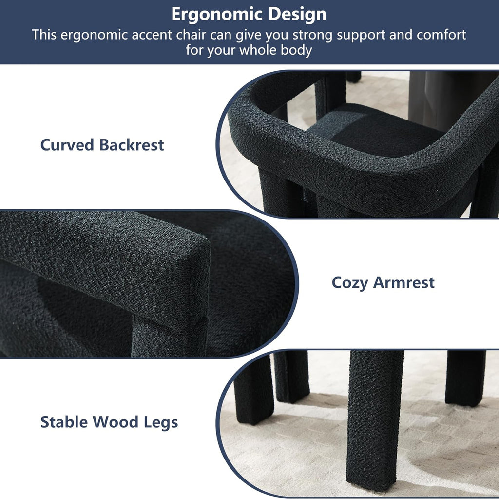 Modern Dining Chair Set of 2 / Living Room Chairs, Fabric Armchair