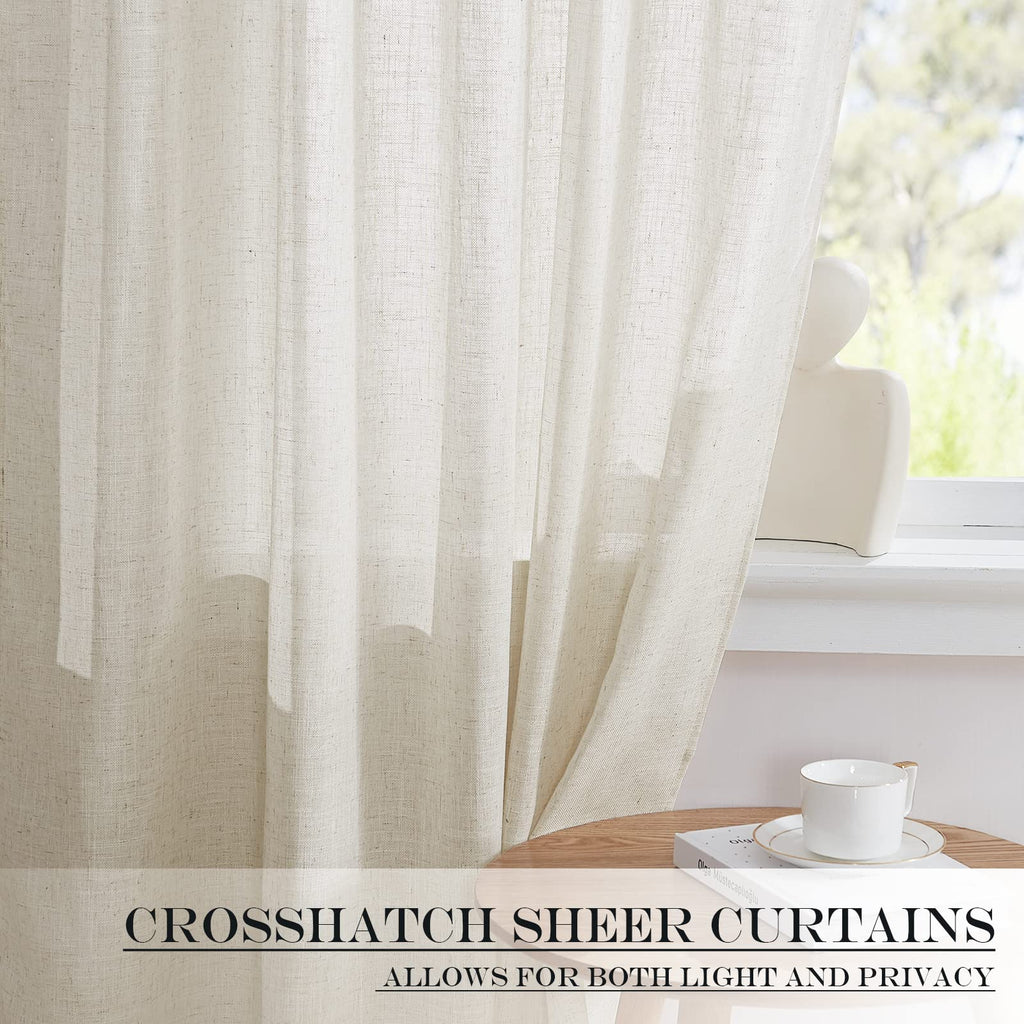 Linen Small Window Curtains for Classroom Kitchen Cafe