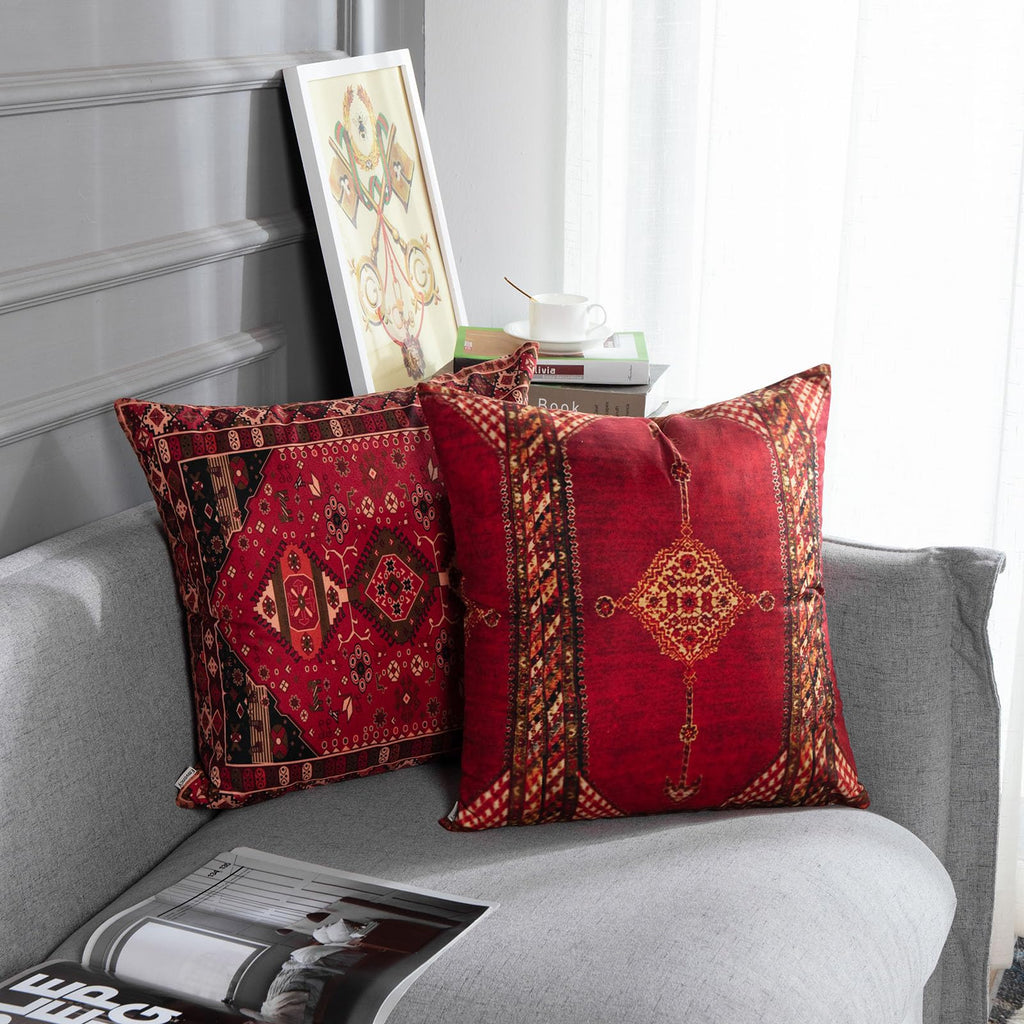 Throw Pillow Covers Set of 4, 20 x 20 Inch, Moroccan