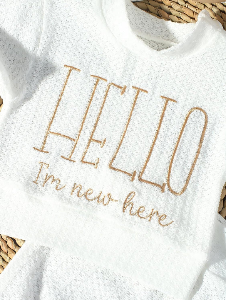 Baby Boy Girl Clothes Outfits Long Sleeve Romper Bodysuit Baby Shower Coming Home Outfit Shirt+Pants+Hat