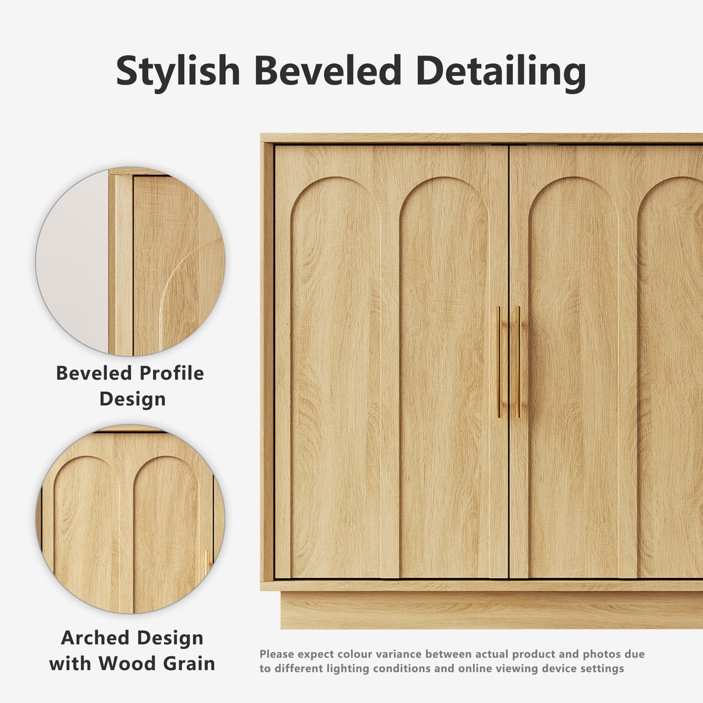 31.5" Sideboard Buffet Cabinet with Storage, Oak