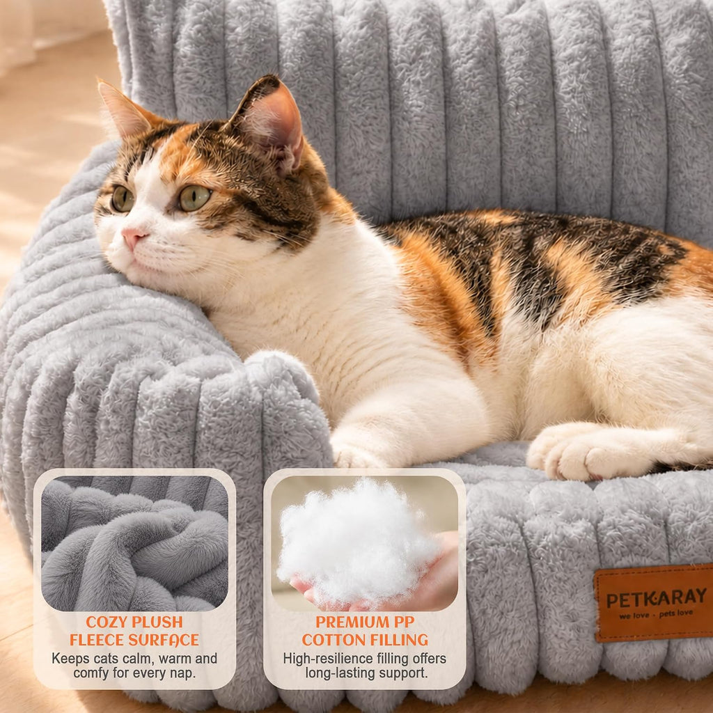 Cat Couch Bed, Soft Sofa for Indoor Cats, Machine Washable