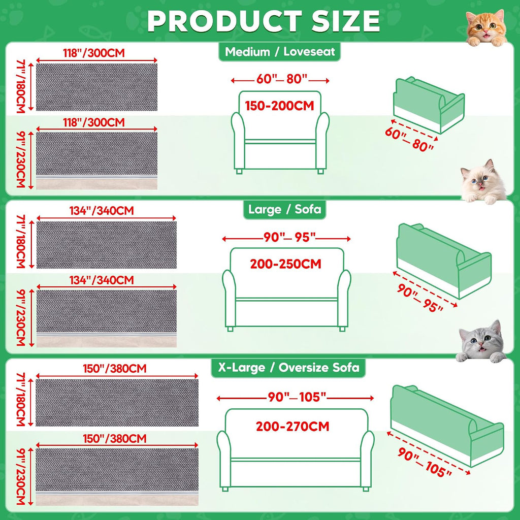 Cat Scratch Proof Furniture Protector Waterproof Sofa Cover 118"x71"