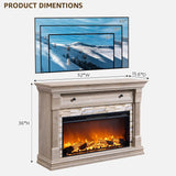 OKD 52" Farmhouse Electric Fireplace TV Stand with Mantel & Cabinet
