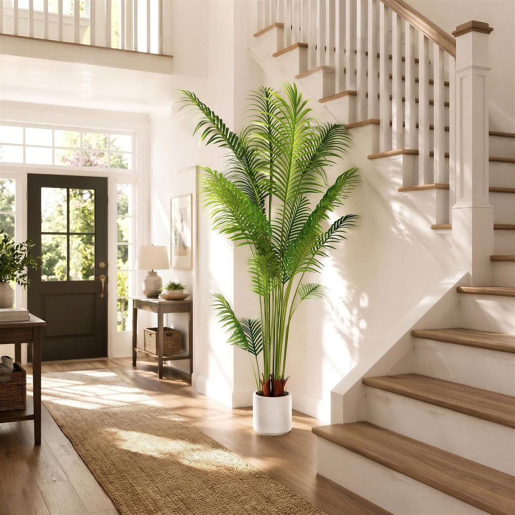 Artificial Palm Tree 6 ft Tall Fake Floor Plant Tropical Trees, 2 Pack - Set of 2