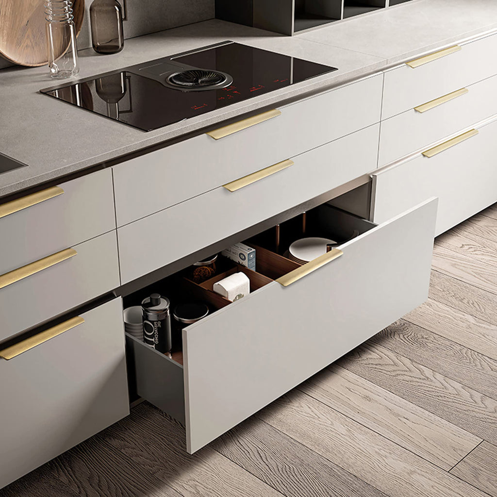 Edge Finger Tab Pulls for cabinets Kitchen Invisible Hardware Concealed Drawer Pull Aluminum Hidden Door Handles Pack