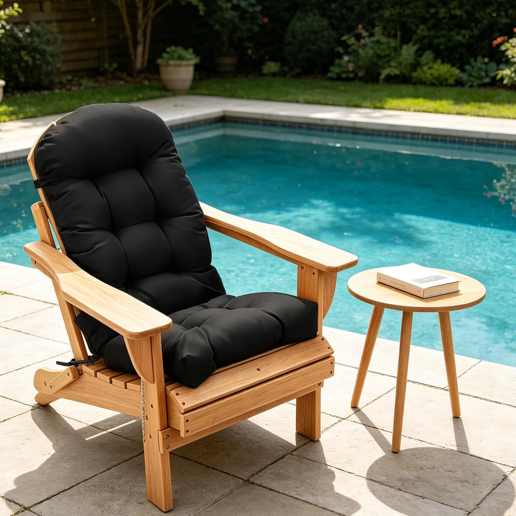 Adirondack Chair Cushion, Rocking Chair Cushion Waterproof, 48x19.7x4.3 inch Patio Cushions with Ties, Thickened High
