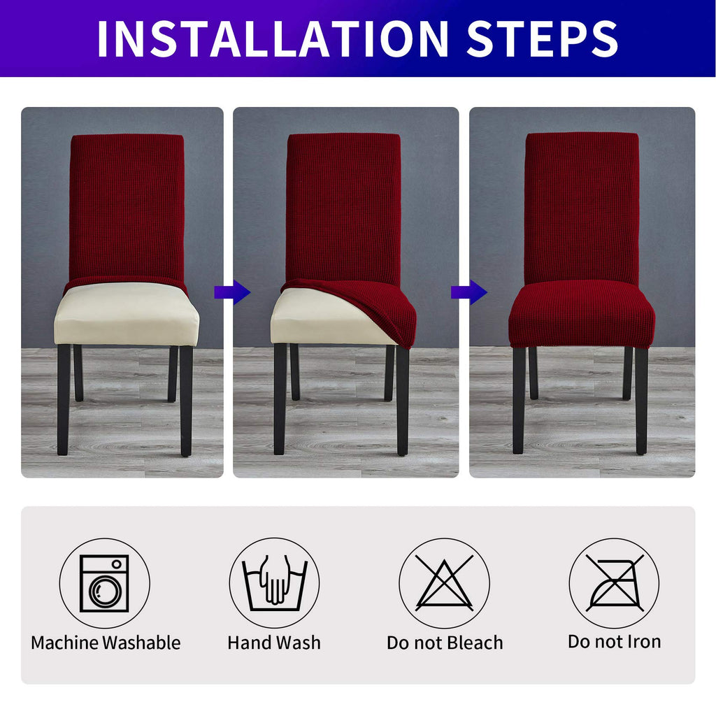 Stretch Chair Covers Set of 4, Removable Washable Dining Room Chair Covers, Dining Chair Slipcovers Seat Protector