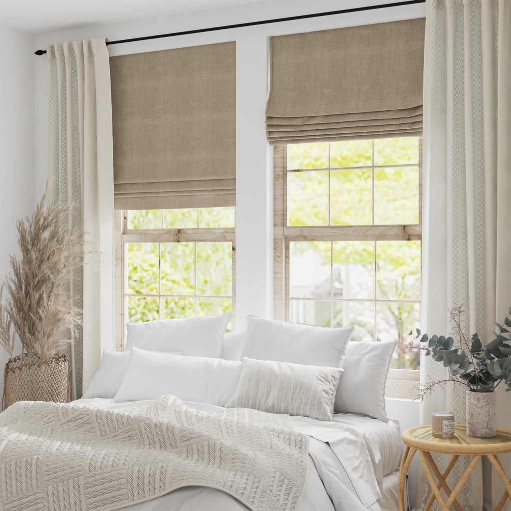 Motorized Roman Shades with Remote, 60" W x 72" H