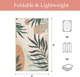 Outdoor & Indoor Area Rug 5'x8', Waterproof, Non-Shedding, Easy Cleaning, Leaf Mat for Patio, Living