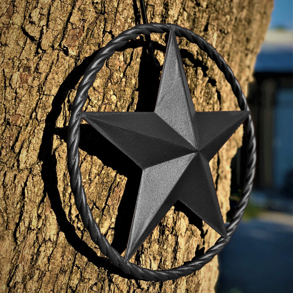 Dark Bronze Metal Barn Star - 12" Wall Art for Farmhouse, Western, Rustic Homes - Indoor and Outdoor Decorations
