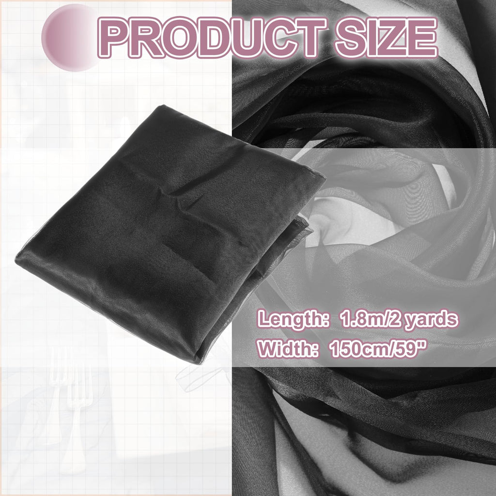 Shiny Organza Fabric 2yds x 59 in Black