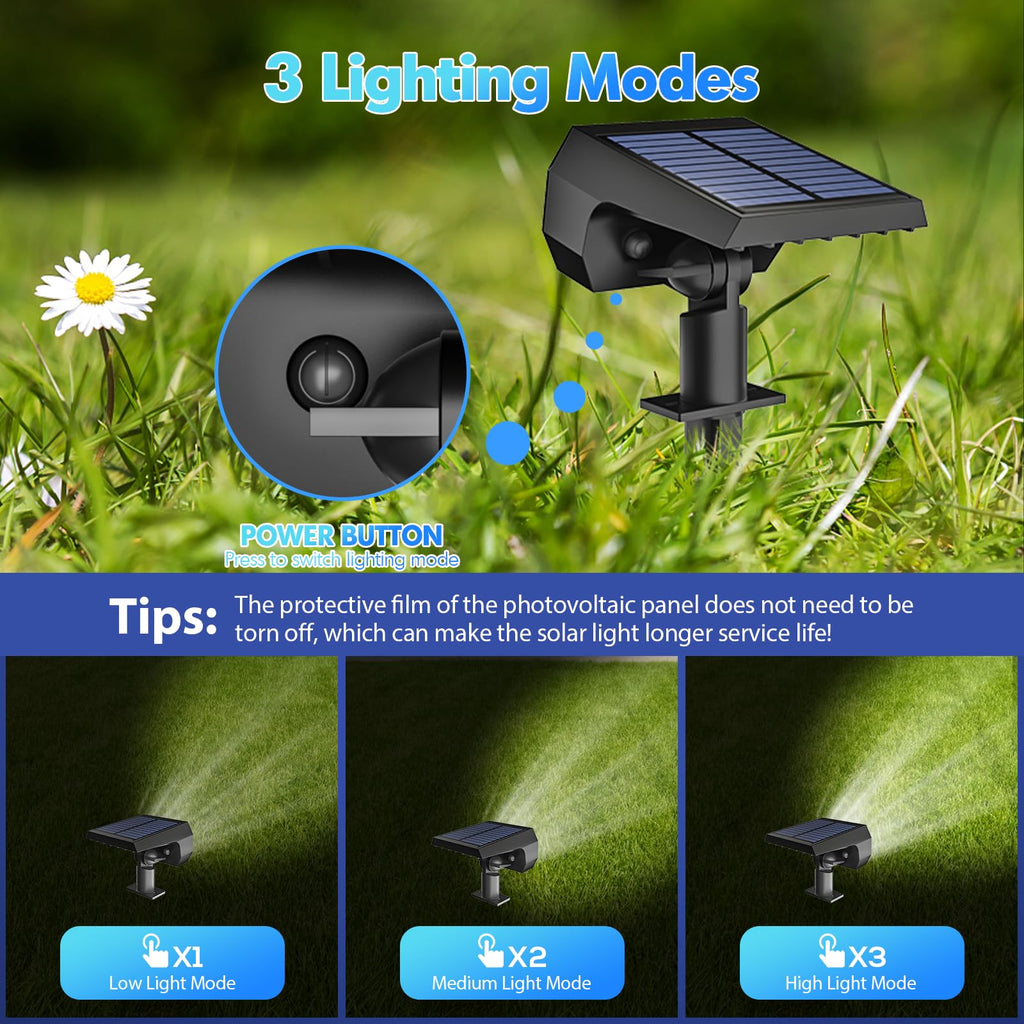 Solar Lights Outdoor Waterproof - 4 Pack (Cool White)