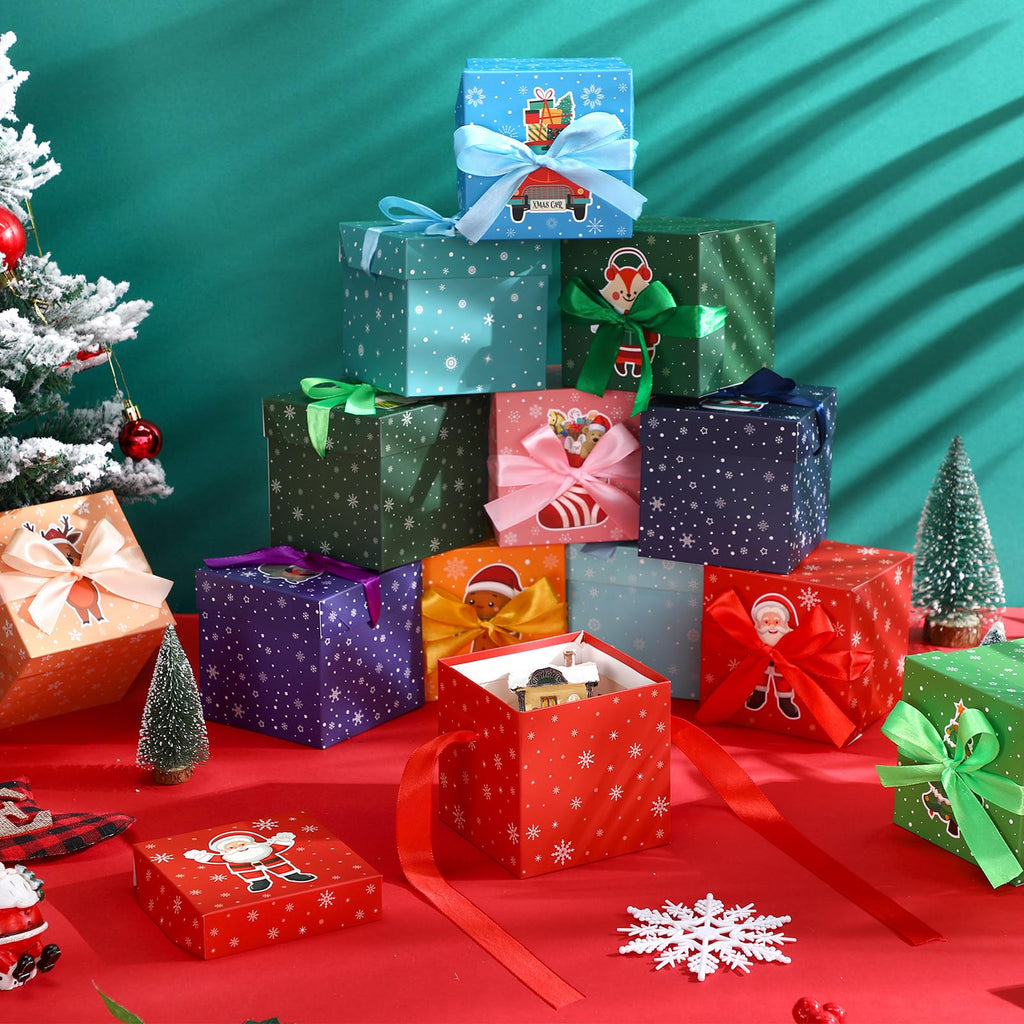 36 Pcs Christmas Small Gift Boxes with Lids, Cartoon Style