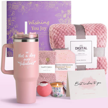 Birthday Gifts for Women, Self Care Gift Basket with Spa Gifts, Inspirational Care Package for Mom, Friend, Sister