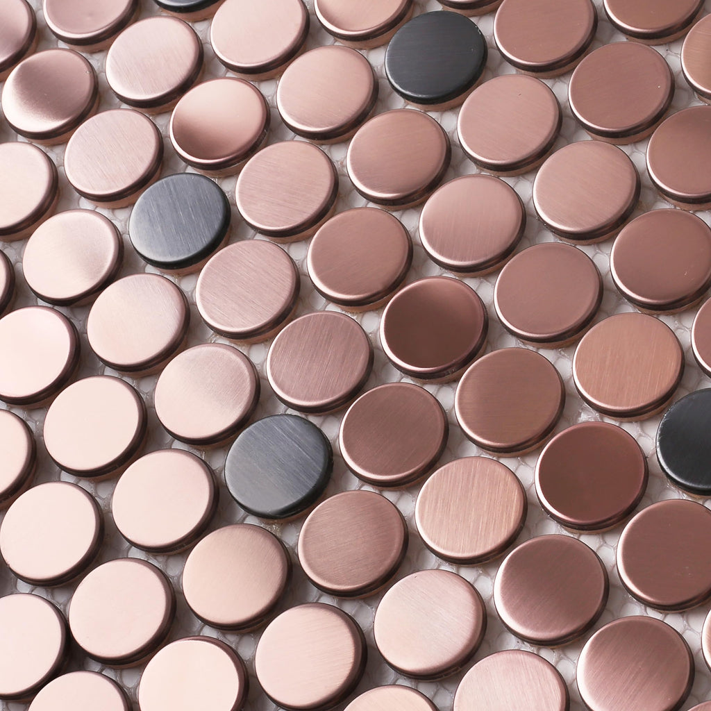 Penny Round Tile Copper Bronze Mosaic Tiles Backsplash Bathroom Wall Floor [5 Sheets]
