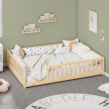 Montessori Floor Bed with Rails