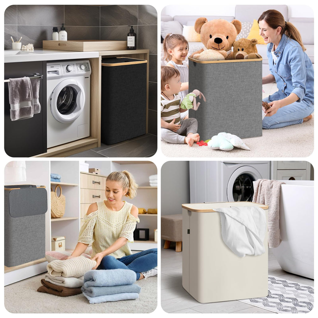 140L Laundry Hamper with Lid, Large Laundry Basket Bin
