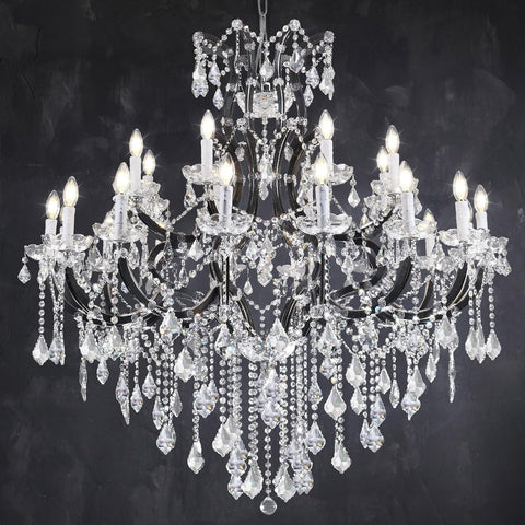 24-Light 50" Crystal Chandeliers Large Foyer Chandelier for High Ceilings, Black Staircase Chandeliers Big Entryway Maria Theresa Chandelier Living Room Light Fixture for Stairway, Entry A109-B0F8B8M6NH