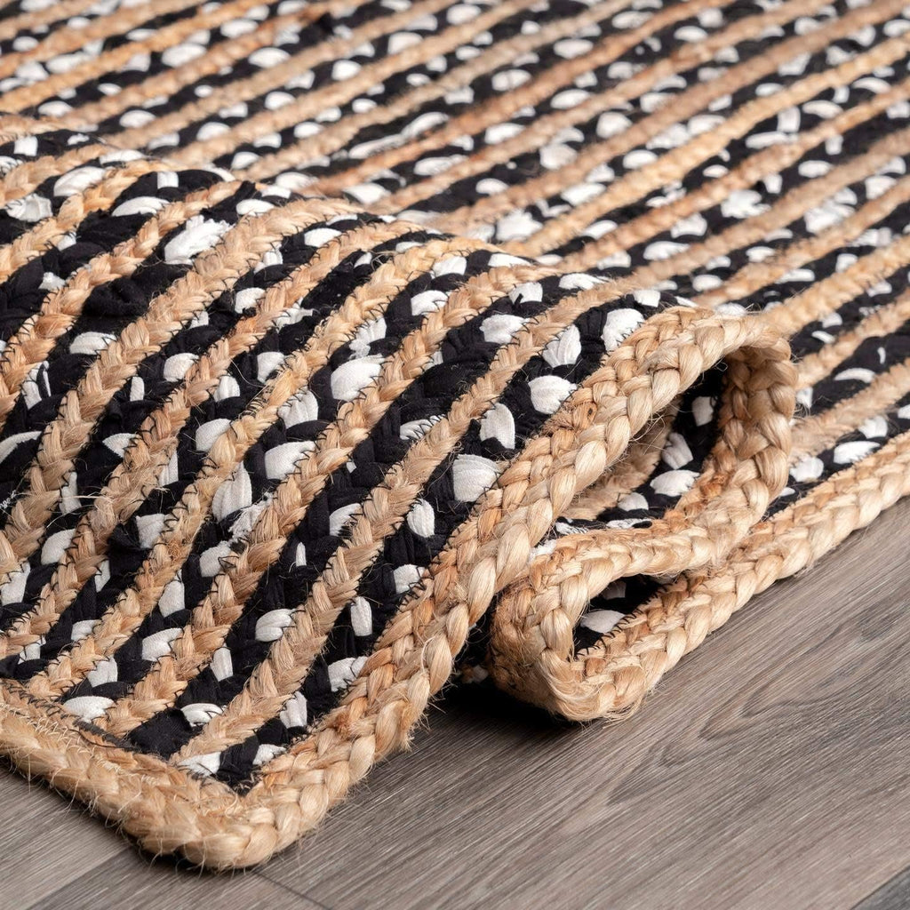 Handmade Hand Woven Braided Jute Natural Fibers Rug Bohemian Hand Braided Eco Friendly Rugs Kitchen Living Room